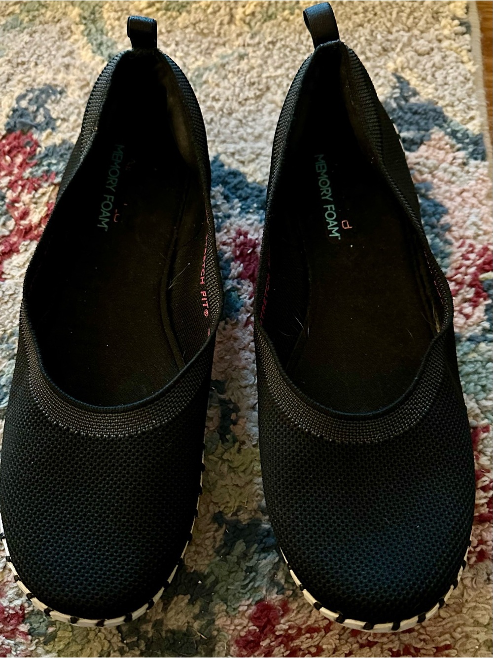 Skechers 9.5M Comfort Memory Foam Black Women's Slip-On Flats